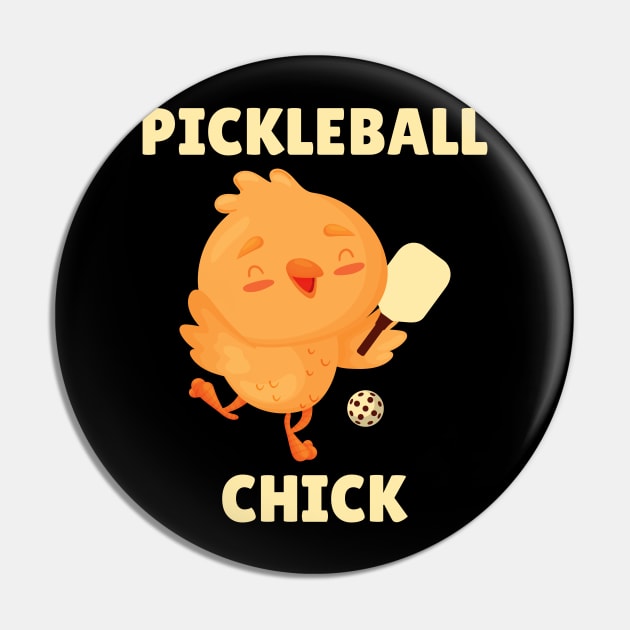 Pickleball Chick - Cute Chick Pin by Retusafi