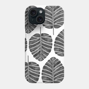 Black Alocasia pattern Phone Case