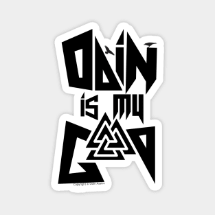 Odin is my god Black Logo Magnet