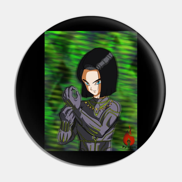 Android 17 as Black Panther Pin by Pyropen