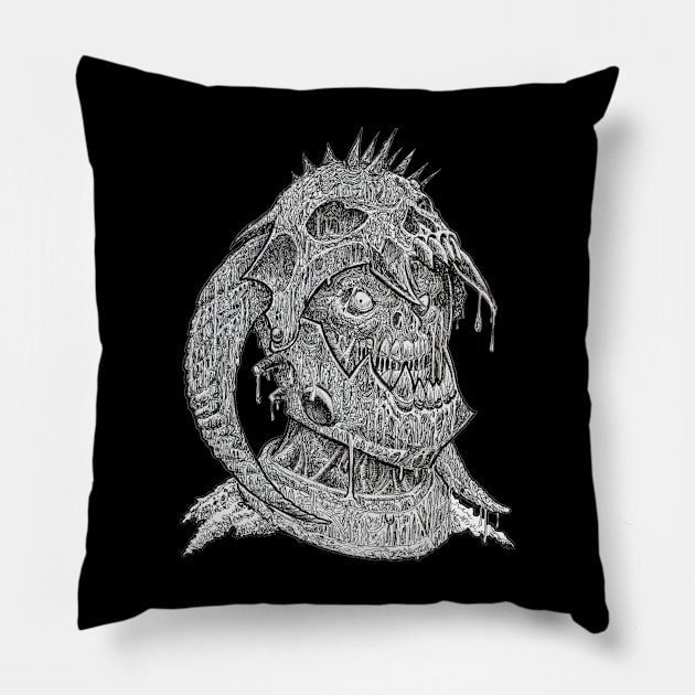 Zombie Skull Warrior #16 Pillow by rsacchetto