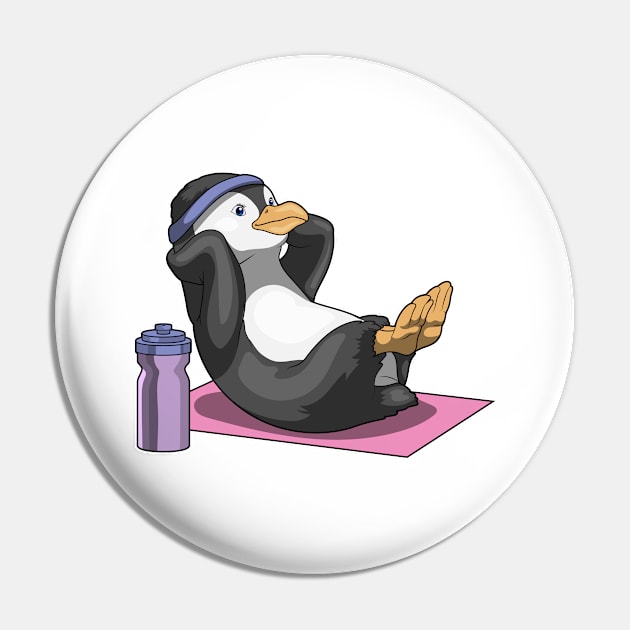 Penguin Fitness Sit ups Sports Pin by Markus Schnabel