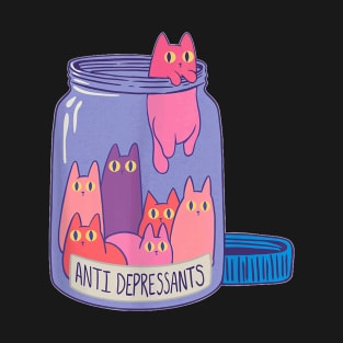 Cat Antidepressants Funny Cat Lover Kitty Mom T-Shirt