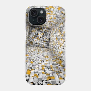 Yellow and white blocks background Phone Case