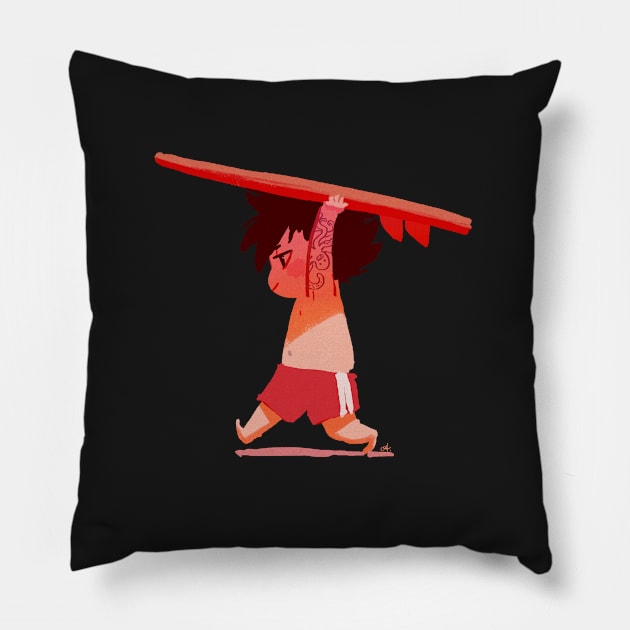 Surfer boy Pillow by AlexAdelaida