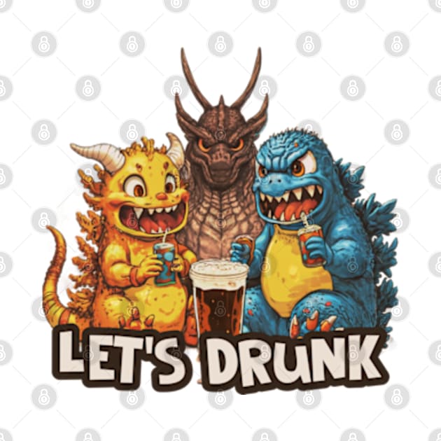 Hey Godzilla, Let's Drunk by elegantelite