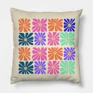 Groovy Flowers Seamless Pattern Pillow