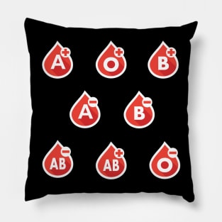 Blood Types Drops Sticker Pack Pillow