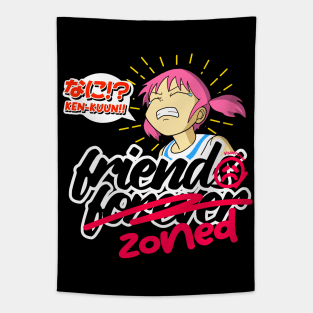 Valentine Anime Friends Forever Friendzoned Meme (dark version) Tapestry