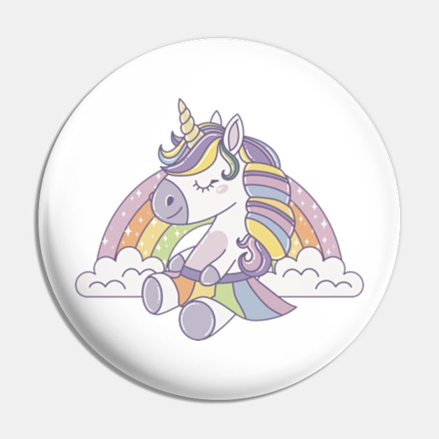 Cute rainbow unicorn Pin by OnlyMySide