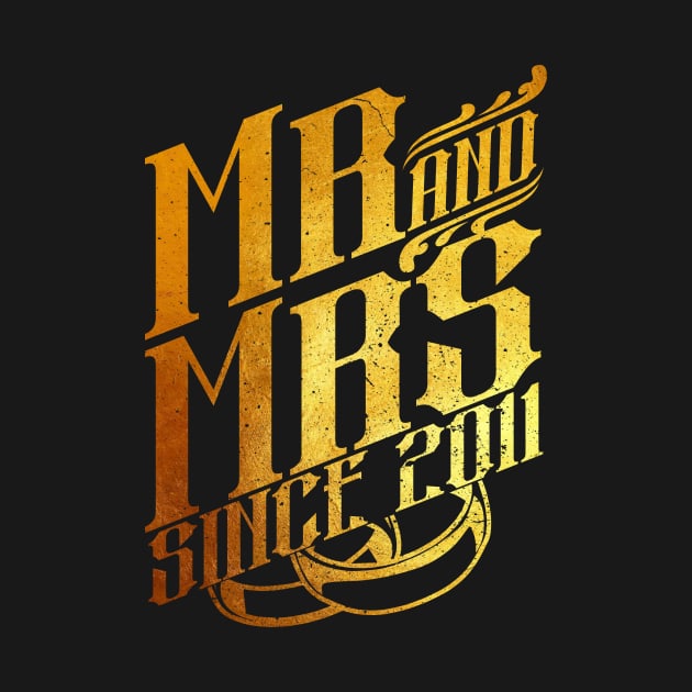 'Mr and Mrs Since 2011 7th Wedding' Anniversary Gift by ourwackyhome