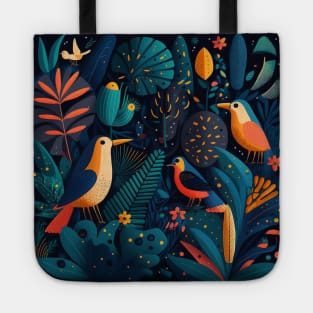 Floral and Birds Tote