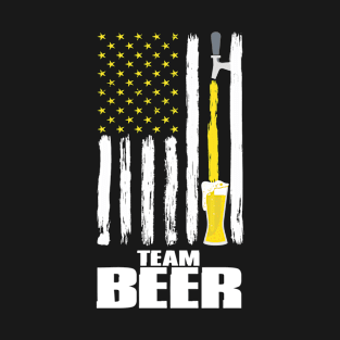 Craft Beer American Flag USA T-Shirt, 4th July TEAM BEER T-Shirt T-Shirt