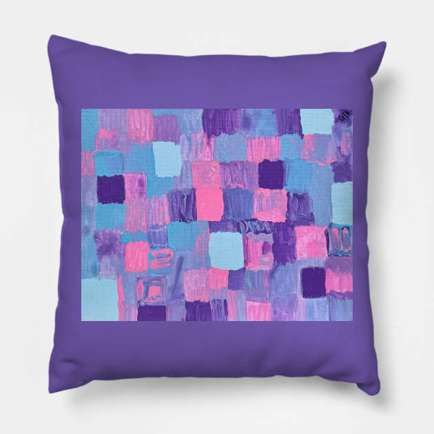 Pastel-Colored Bricks Pillow by geqarts