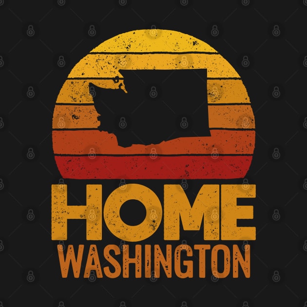  Washington Home - Vintage  Washington Home Retro Sunset Distressed by Ostakos