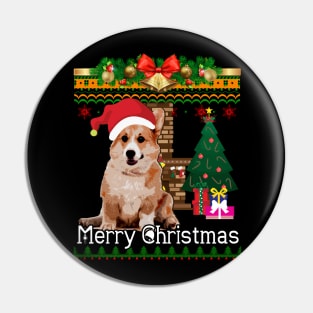 Ugly Christmas Sweater Welsh Corgi Pin