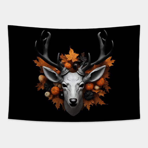 halloween fall deer with huge antlers Tapestry by in leggings