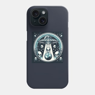 Grey Aliens in a UFO Phone Case