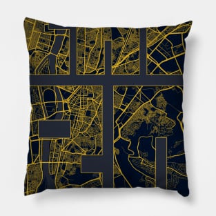 Cairo, Egypt City Map Typography - Art Deco Pillow