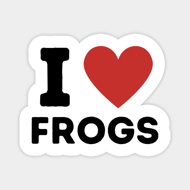 I Love Frogs Simple Heart Design Magnet by Word Minimalism