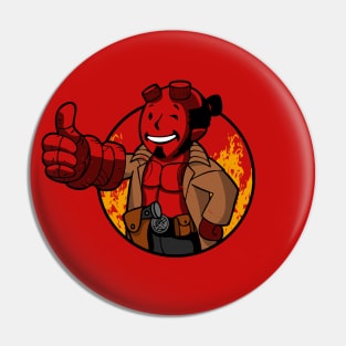 Cool Superhero Hell Demon Gamer Parody Mashup Pin