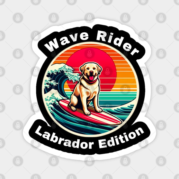 Wave Rider Labrador Edition- Labrador Surfing on the Great Waves off Kanagawa Magnet by Trendz by Ami