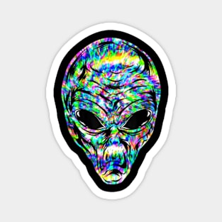 Alien Head Tie Dye Outer Space Aesthetic Retro Magnet