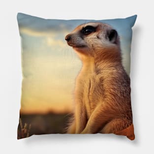 Meerkat Animal Nature Majestic Wild Pillow