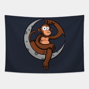 Moon Monkey Funny Space Ape Tapestry