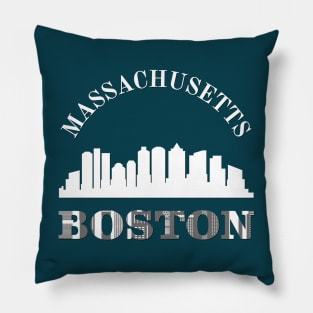 Born and raised Massachusetts Id rather be in Boston MA skyline state trip Pillow