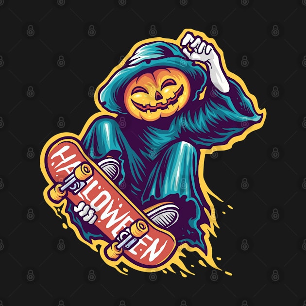 Skeleton Skateboards Halloween by Kingostore