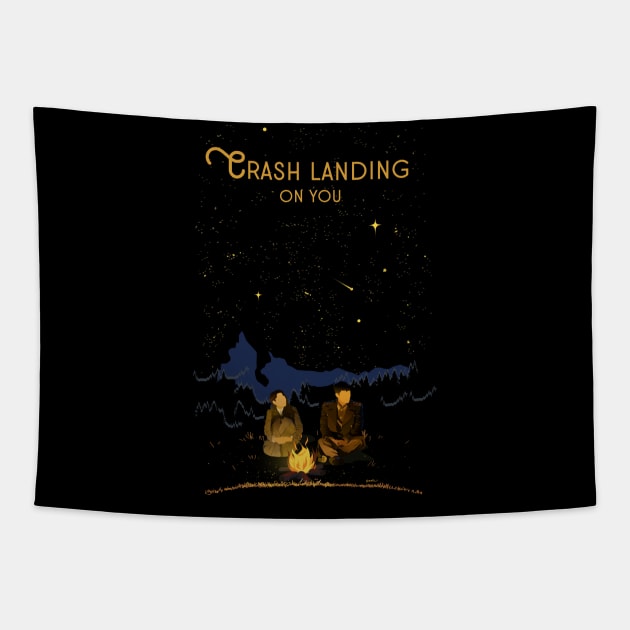 Crash Landing on You Tapestry by nelkrshop