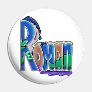 Roman first name dinosaur themed personalized custom Roman Pin