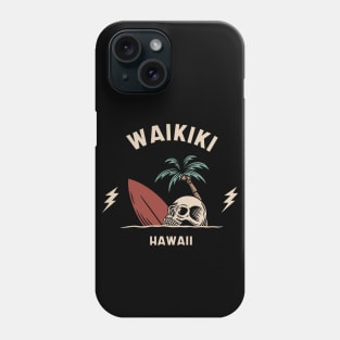 Vintage Surfing Waikiki Hawaii Retro Surfer Phone Case