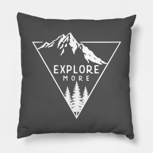 Explore More - White Pillow