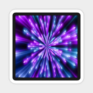 Purple Blue & Black Starburst Graphic Gift Design Print Pattern Magnet