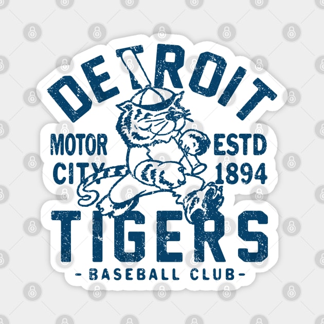 Detroit Tigers Retro 1 by Buck Tee Originals Magnet by Buck Tee