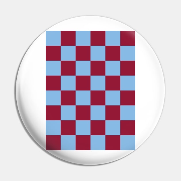 Claret and Blue Checkered Pin by Culture-Factory