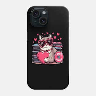 cat loves songs funny animal meme shirt Phone Case