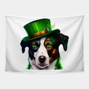 Lady Dog Ready For St. Patrick's Day Dog Lover Tapestry