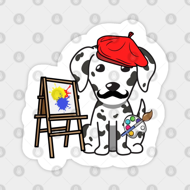 Funny dalmatian is a painter Magnet by Pet Station