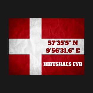 Hirtshals Fyr - coordinates - flag T-Shirt