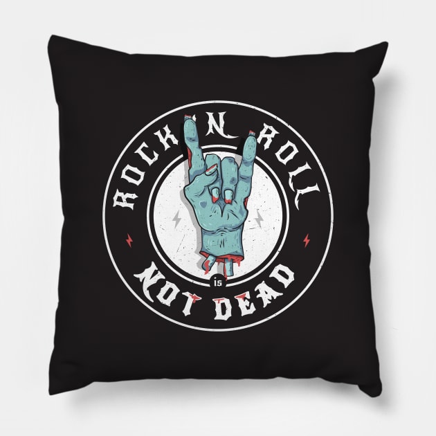 Rock  Roll is Not Dead Pillow by andrewcreative