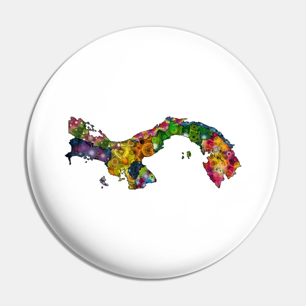 Spirograph Patterned Panama Provinces Map Pin by RachelEDesigns