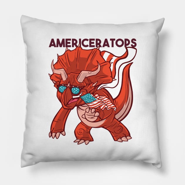 AMERICAN TRICERATOPS Pillow by madeinchorley