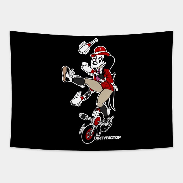 Juggler Clown Girl Pin Up Tapestry by PEQ PIT