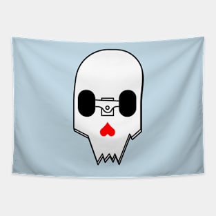 Broken Skateboard Skull Tapestry