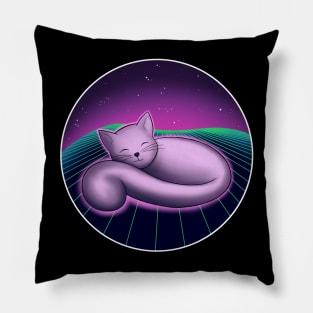 Retro Sleeping Cat Pillow