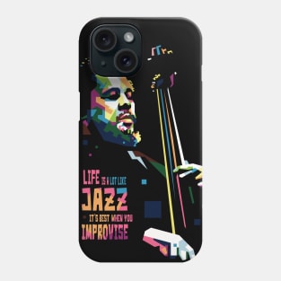 jazz bassist quote wpap pop art Phone Case