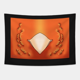 Orange Bird Mask Tapestry